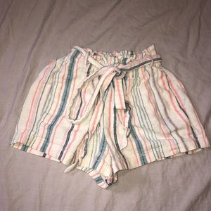 Paper bag boho tie shorts